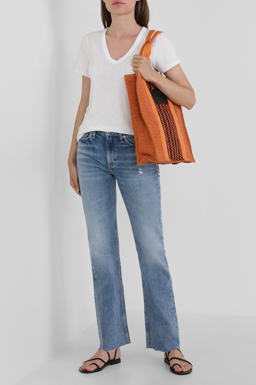 חולצת טי עם צווארון וי RAG & BONE